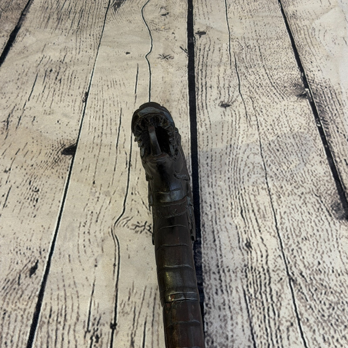 Dragon Head 90cm Tribal African Walking Stick Cane Hand Carved Dark Wood5