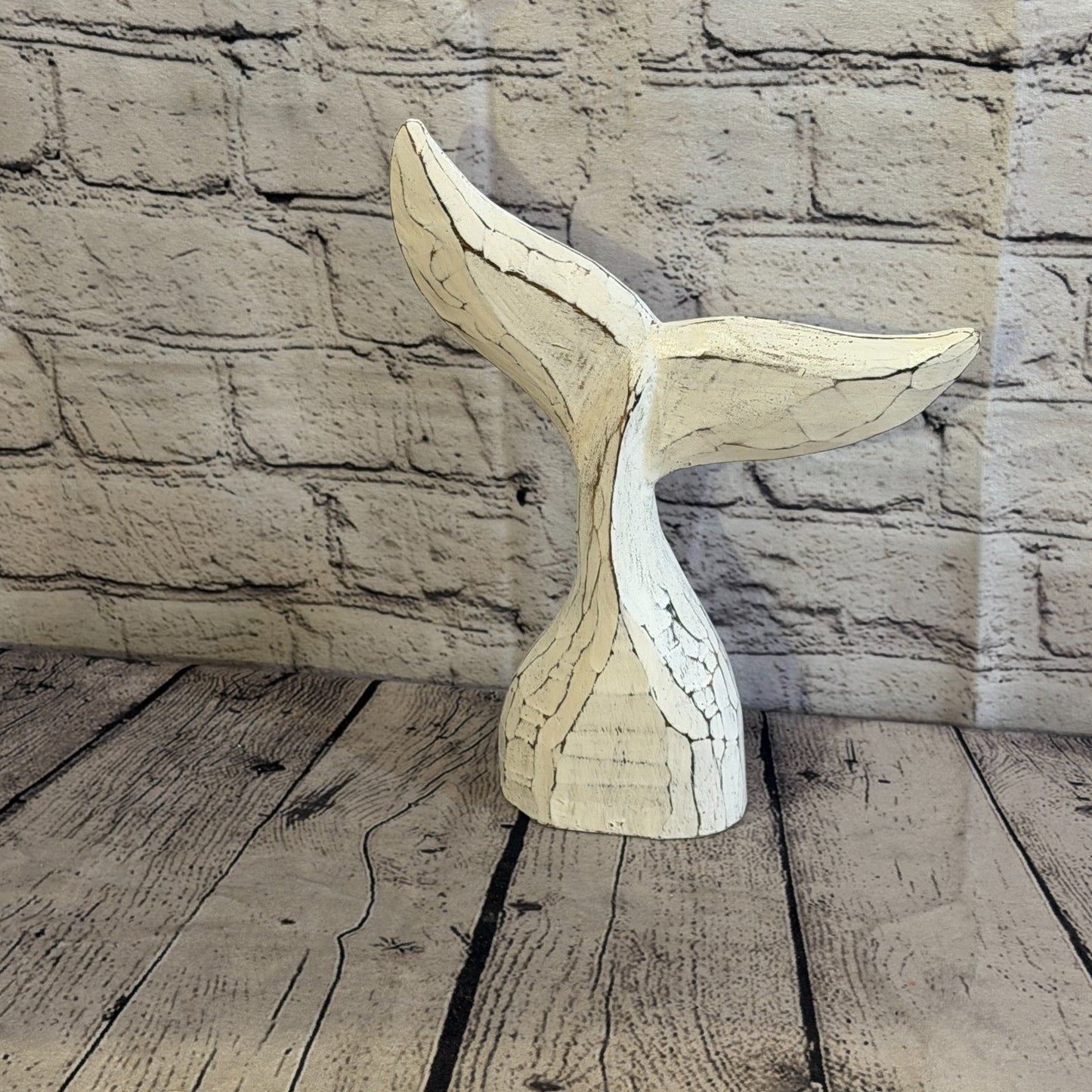 25cm x 25cm Whale Tail White Fish Wood Coastal Ocean Bathroom Decoration4