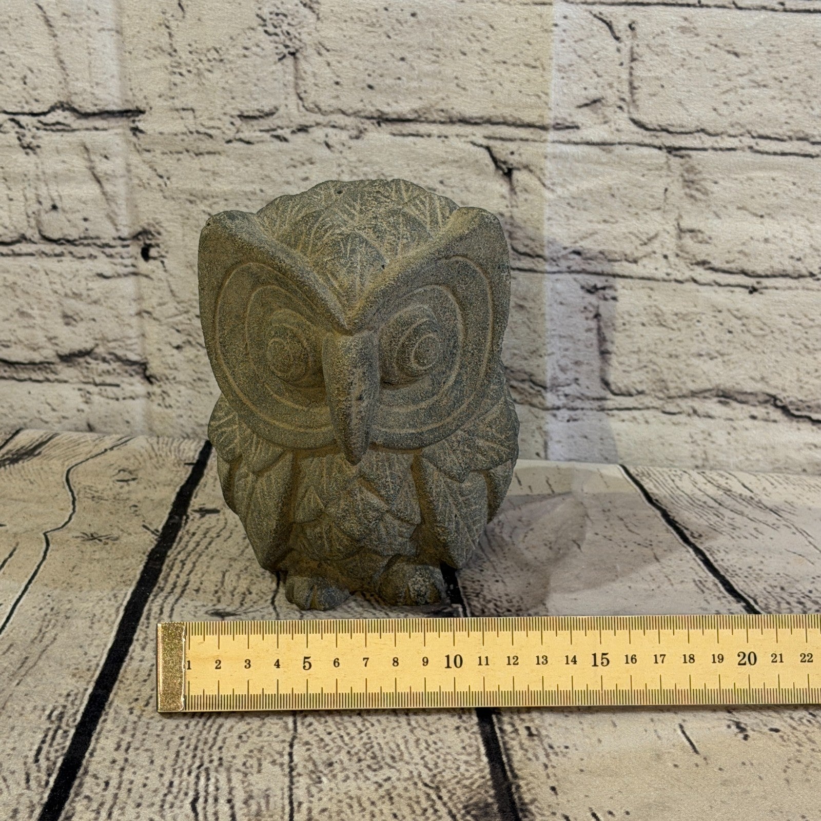 Standing Barn Owl Stone Garden 10cm x 15cm Ornament Indoor Statue Hindu7