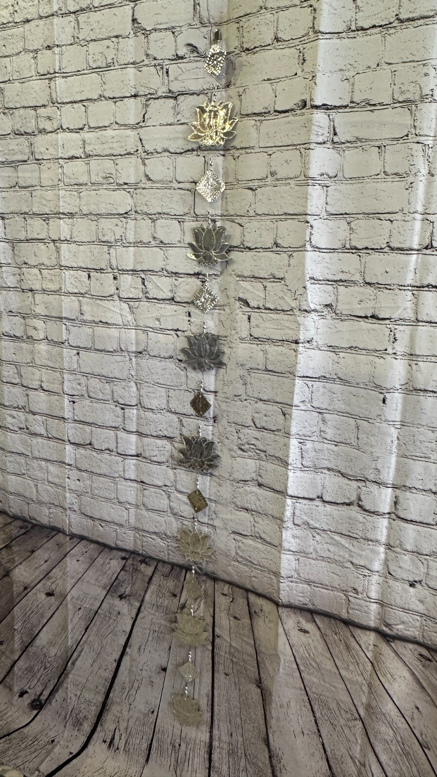 Aluminium Stamped Lotus Flower String Wall Hangings Home Decoration5