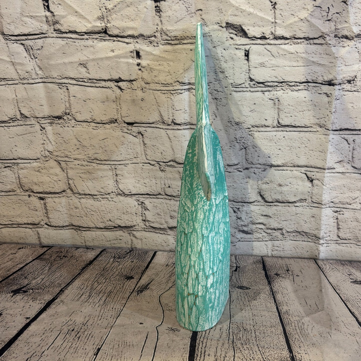35cm x 35cm Whale Tail Green Fish Wood Coastal Ocean Bathroom Decoration3