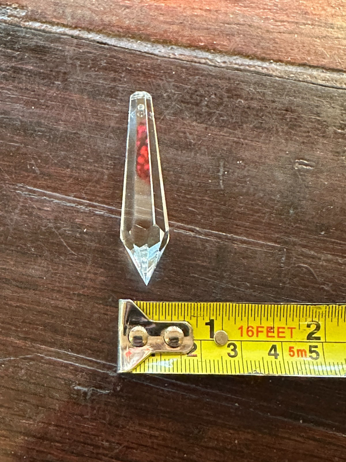 5 Top Hole Crystal Clear Glass Faceted Sun Catcher Cut Drop Pendant 5cm x 1cm3