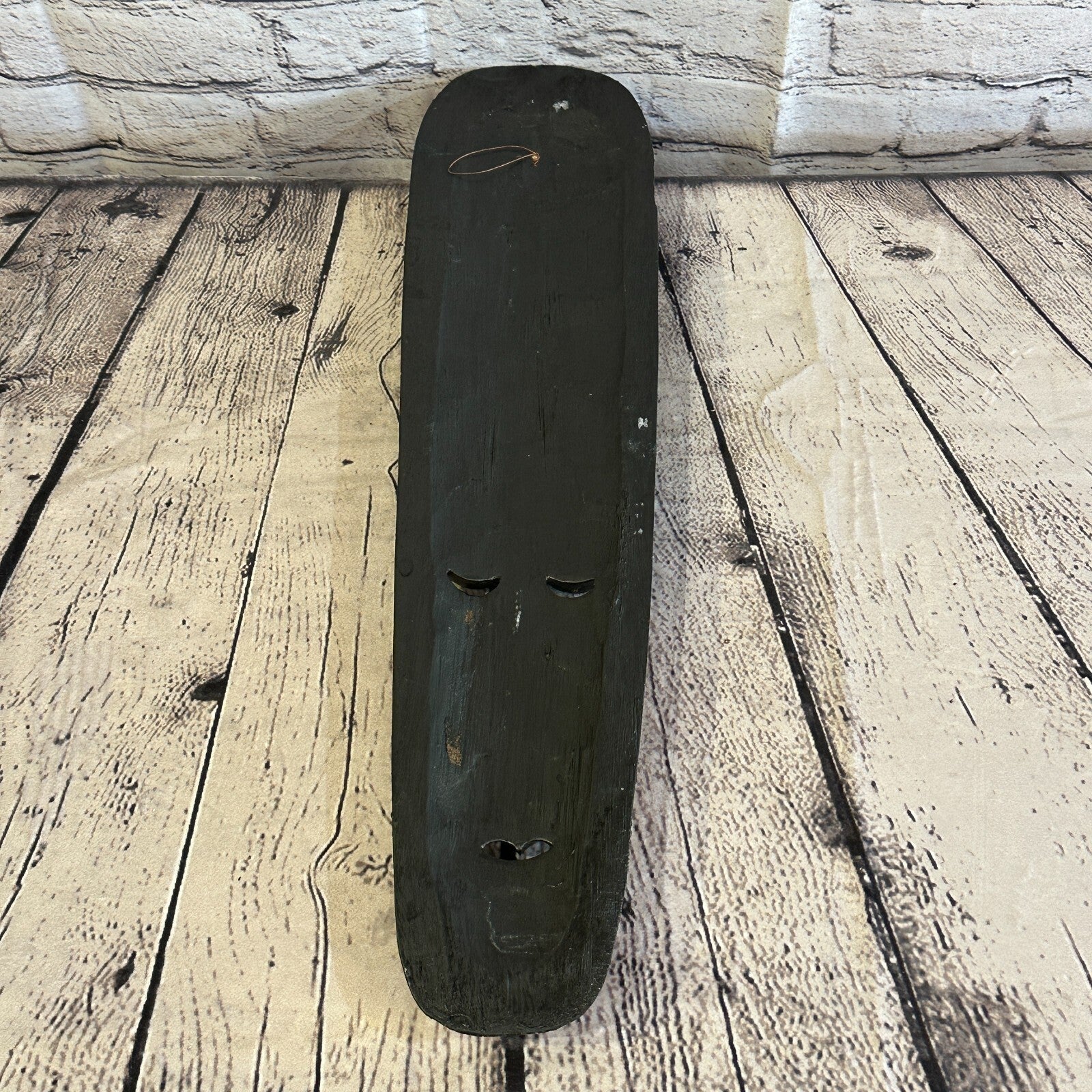 50cm Mask Carved Wooden Dot Painted Ethnic Tribal Tiki Wall Art Handmade No 75