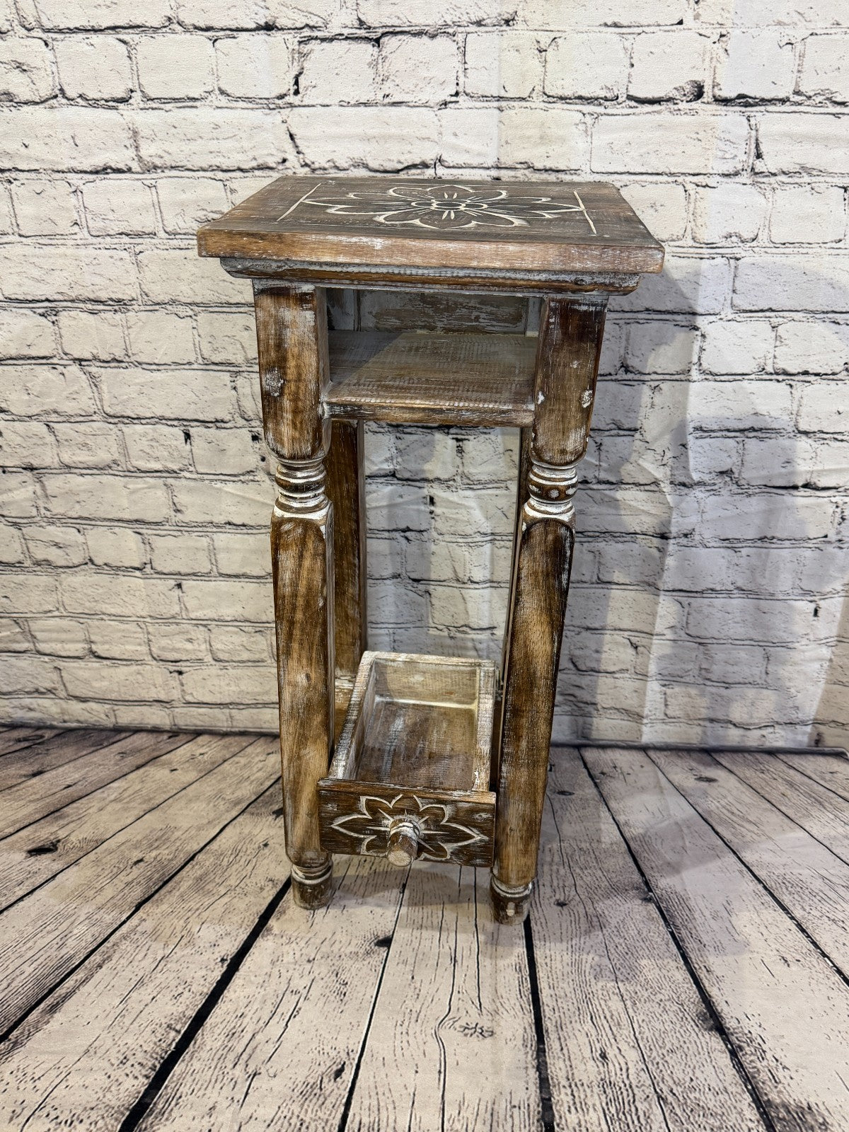 60cm x 27cm Brown Table  Wooden Side Cabinet Living Hallway Storage Furniture4