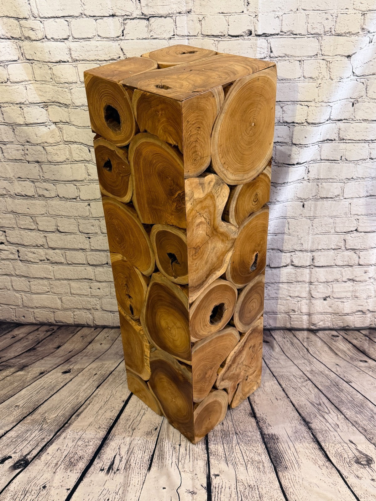 100cm x 30cm x 30cm Wooden Teak Wood Slice Cube Table Sculpture Root Ornament2