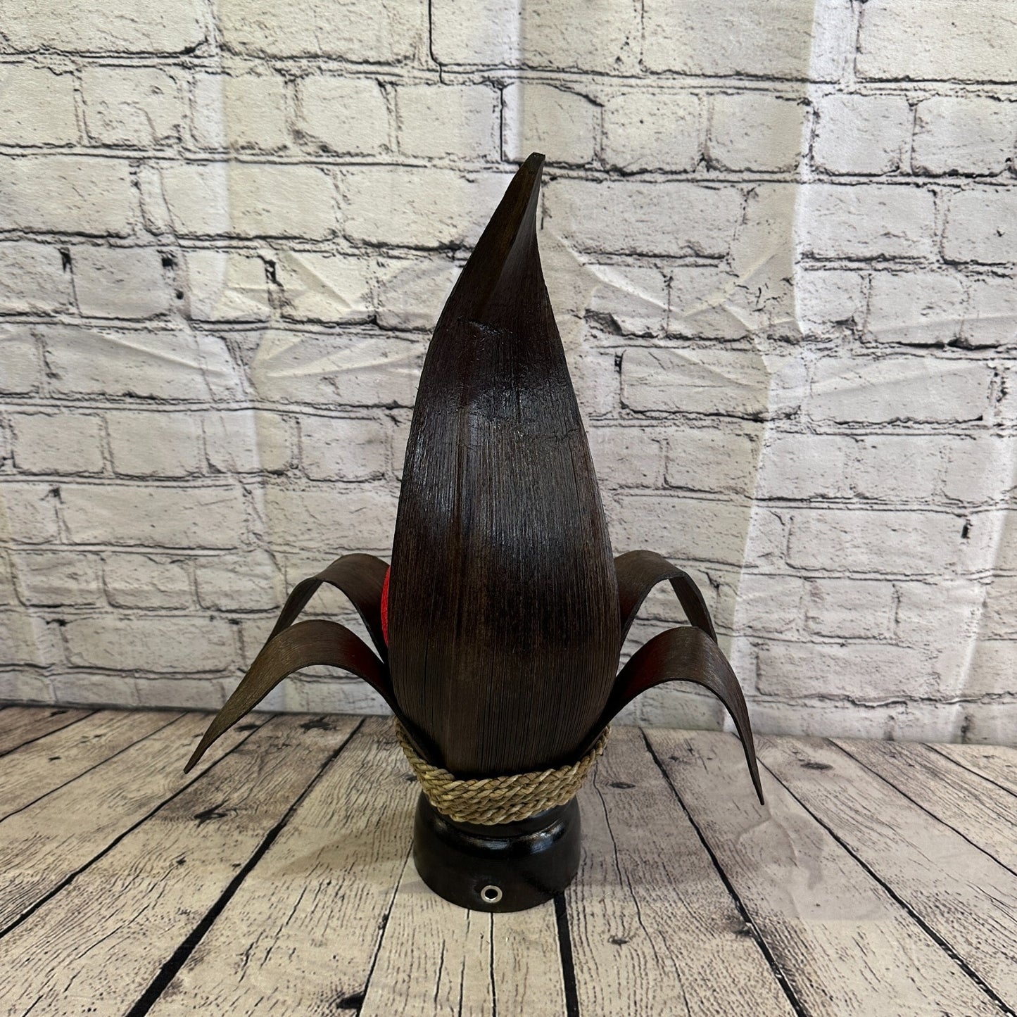 Red Brown Leaf Natural 50cm Tall Leaf Lamp Twist LED UK Mains Plug Design 103