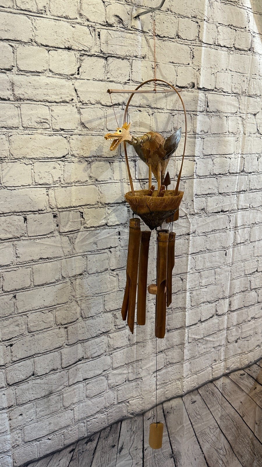 Dragon Nest With Chimes Bamboo Windchime 60cm Garden Gift Summer Handmade Chimes1