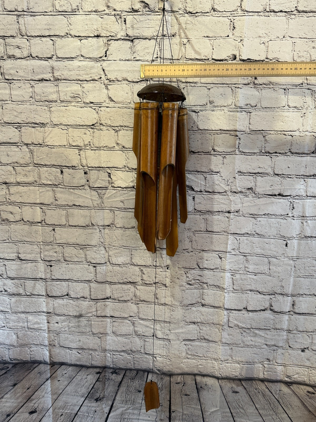 Coconut Bamboo Windchime Plain 40cm Garden Gift Summer Handmade Chimes5