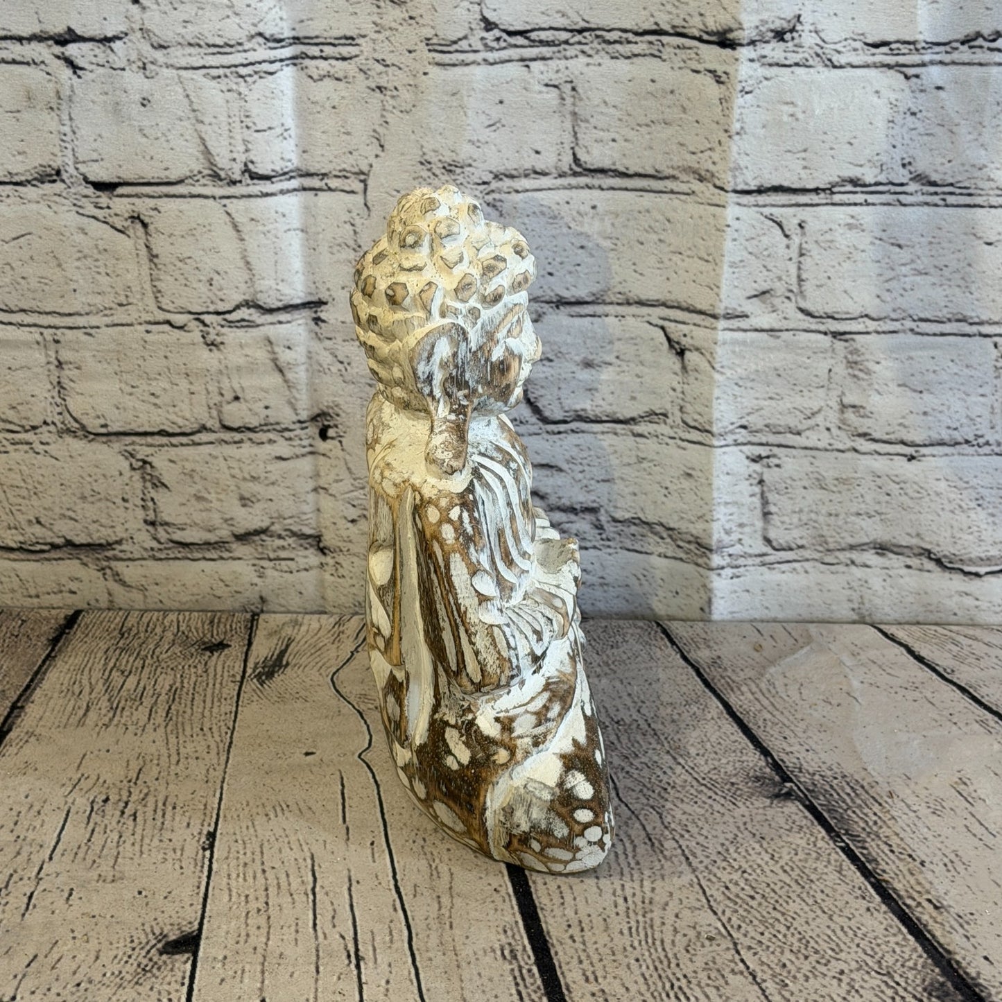 25cm Brown Meditating Buddha Ornament Sculpture Statue Buddhas Hand Carved Wood3