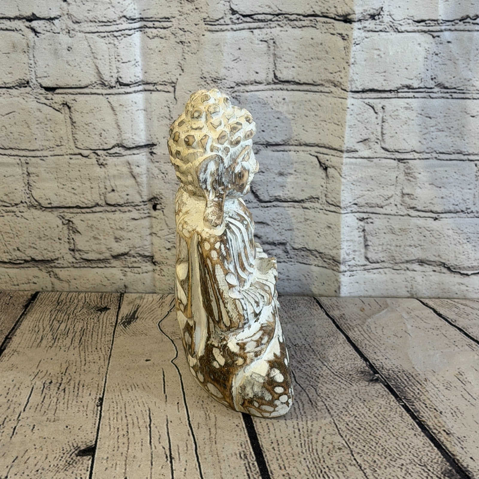 25cm Brown Meditating Buddha Ornament Sculpture Statue Buddhas Hand Carved Wood3