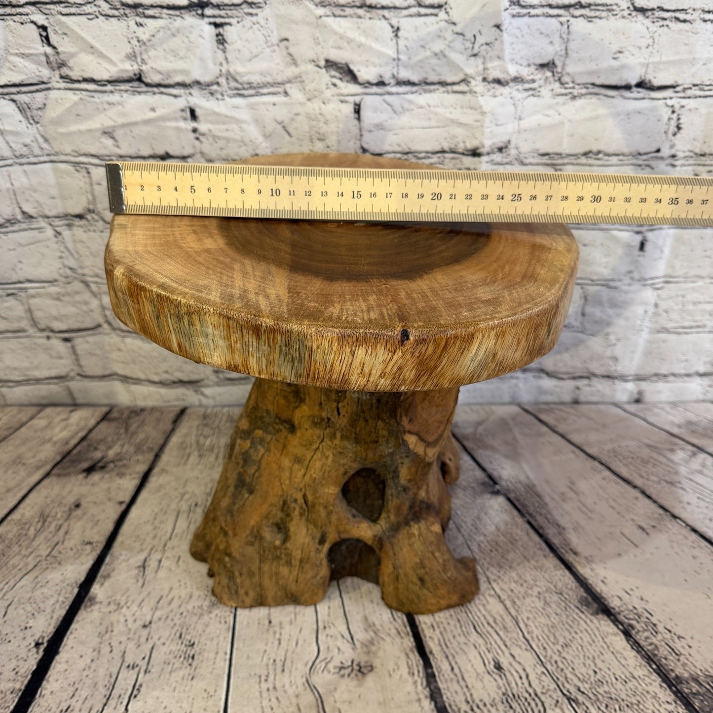 30cm x 25cm Wooden Coffee Root Sculpture Garden Teak Root Ornament Carved No 45
