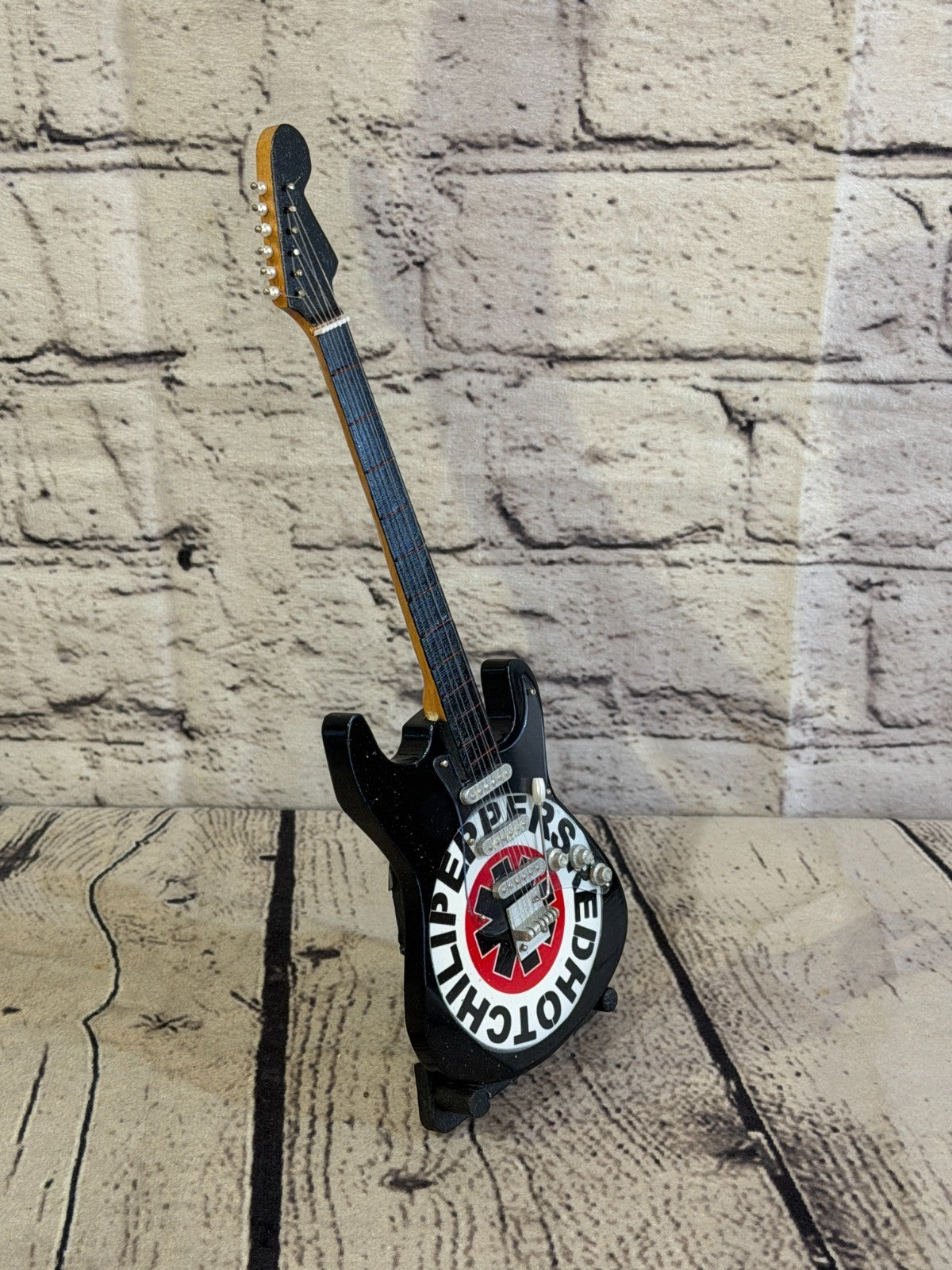 Miniature 25cm Guitar Red Hot Chili Peppers Guitar on Stand Band Gift Display2