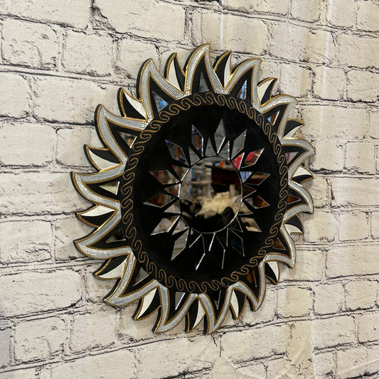 Black Star Mosaic Tile Wall Mirror 40cm x 40cm 16 Inches Handmade Fairtrade0