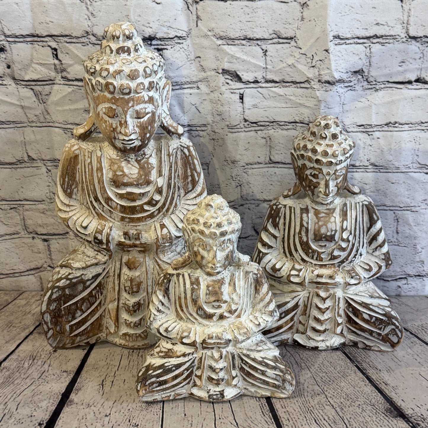 40cm Brown Meditating Buddha Ornament Sculpture Statue Buddhas Hand Carved Wood8