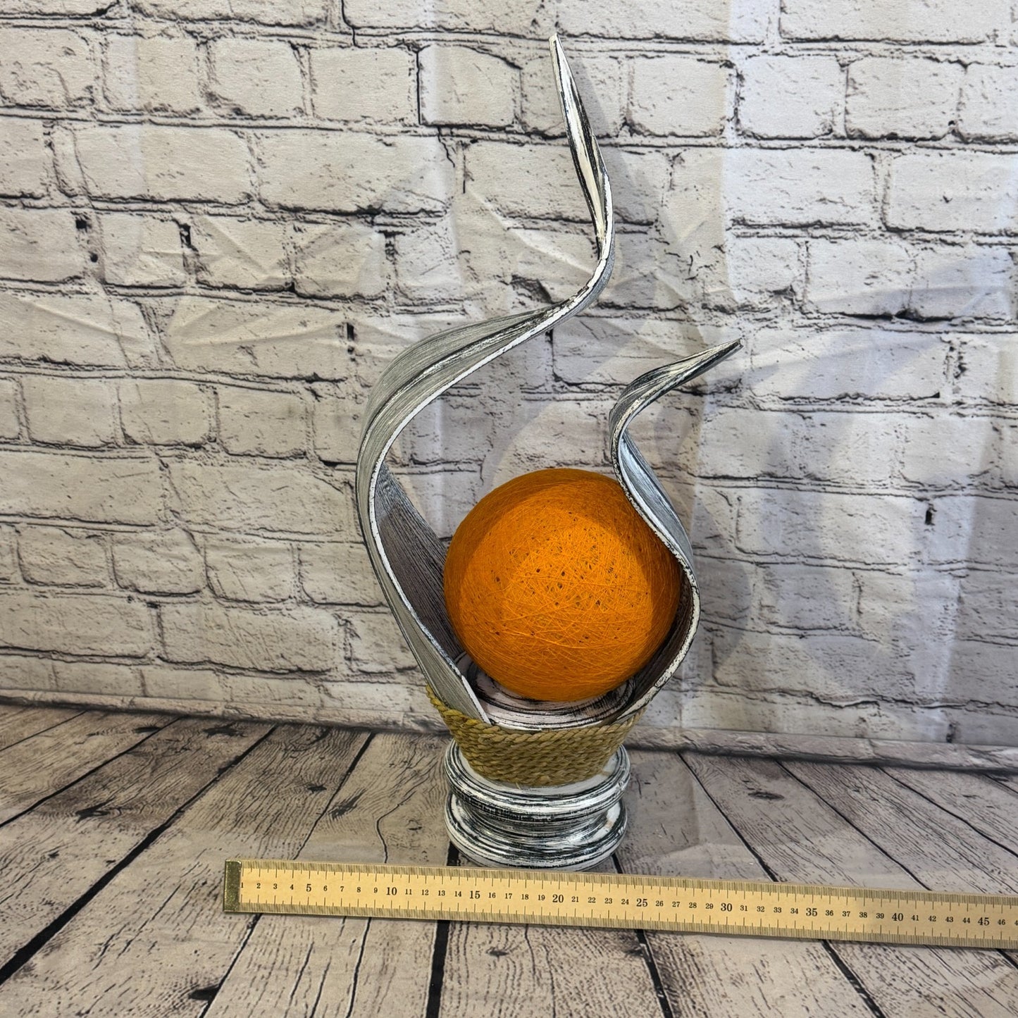 Orange Light Silver Natural 50cm Tall Leaf Lamp Twist LED UK Mains Plug Desig 106