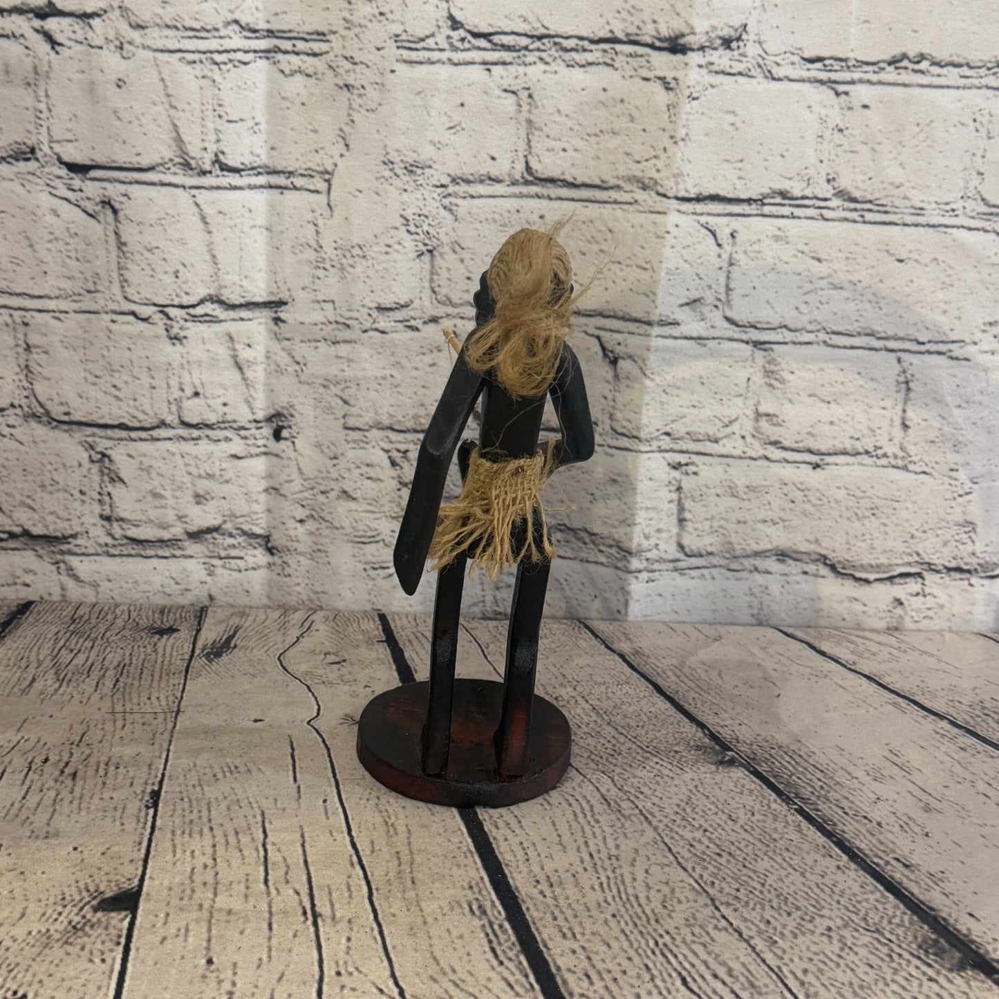 20cm Fisher With Catch African Tribal Warrior Man Figure Statue Wood Hand Carved4