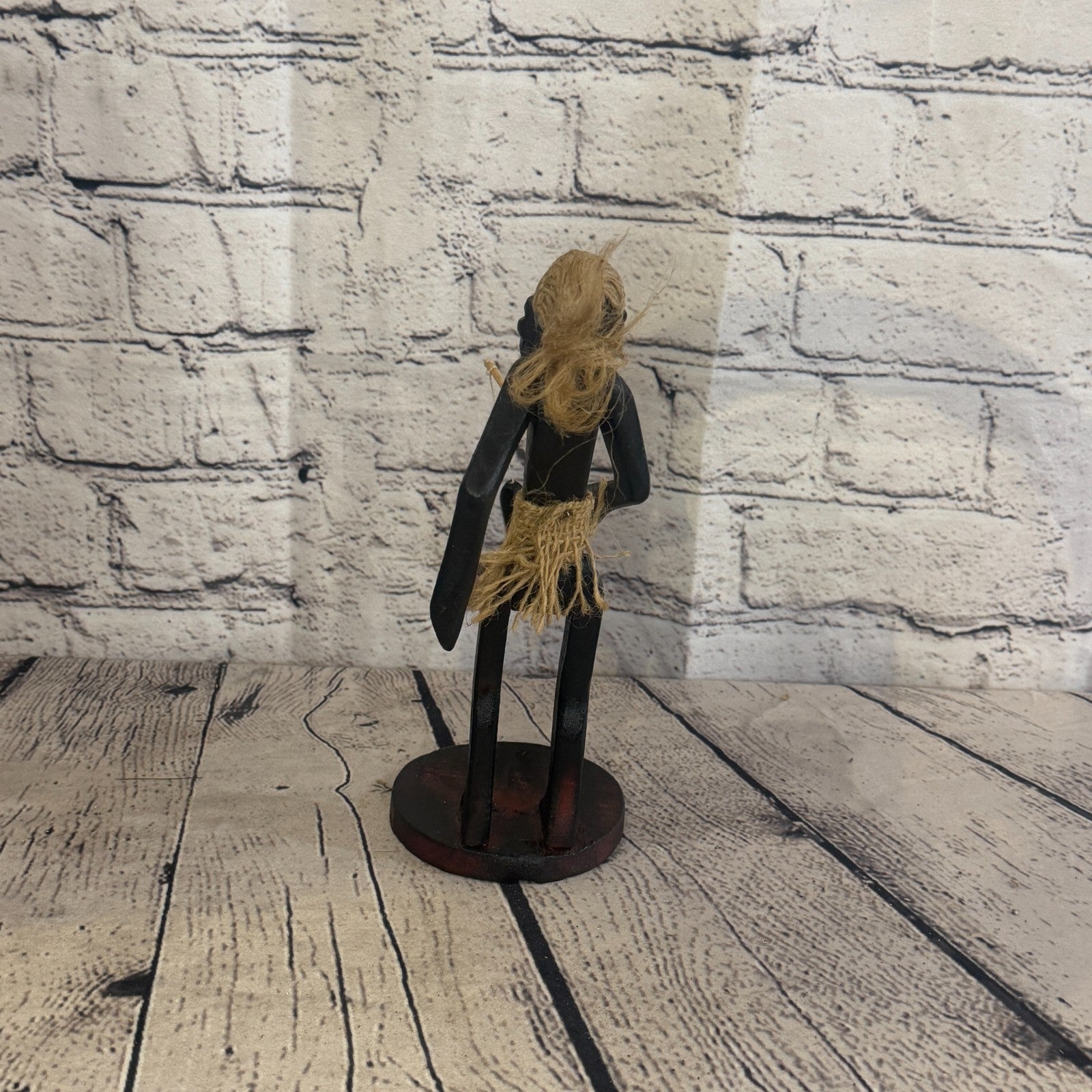 20cm Fisher With Catch African Tribal Warrior Man Figure Statue Wood Hand Carved4