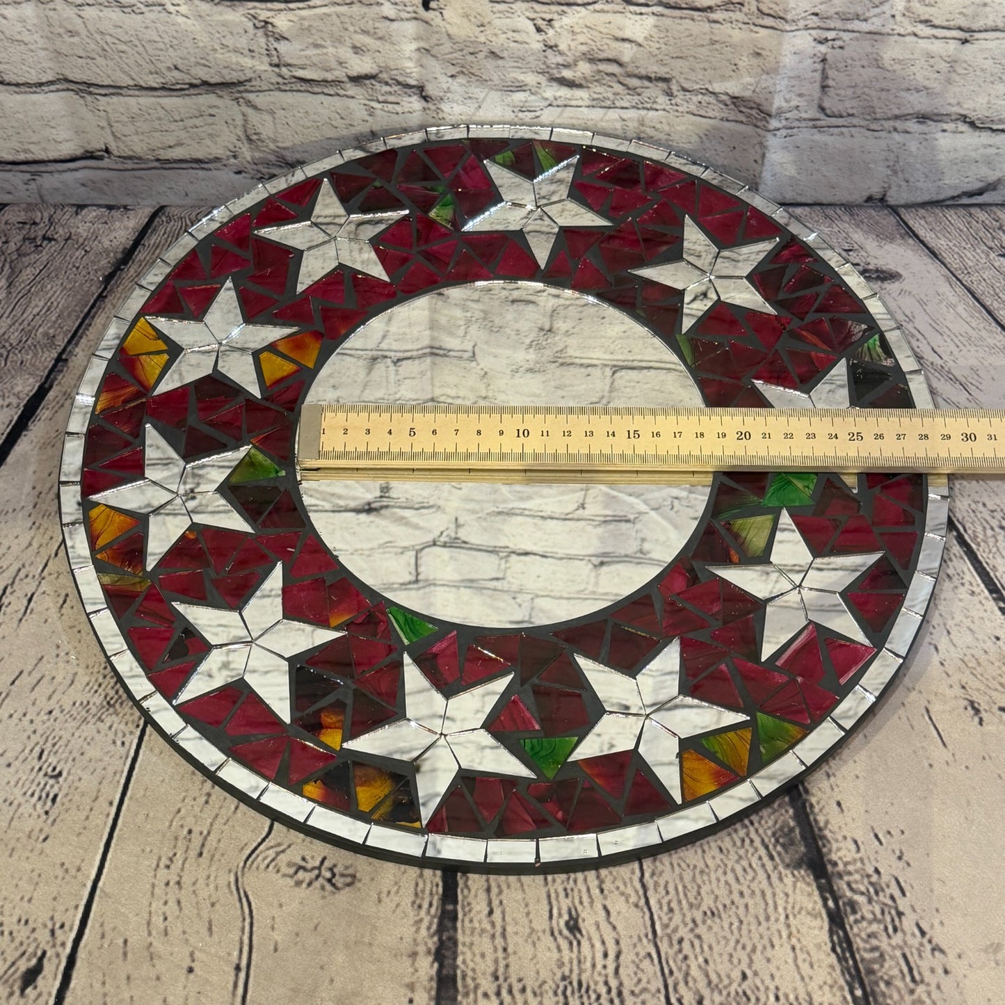 Red Star Black Mosaic Tile Wall Mirror 40cm x 40cm 16 Inches Handmade5