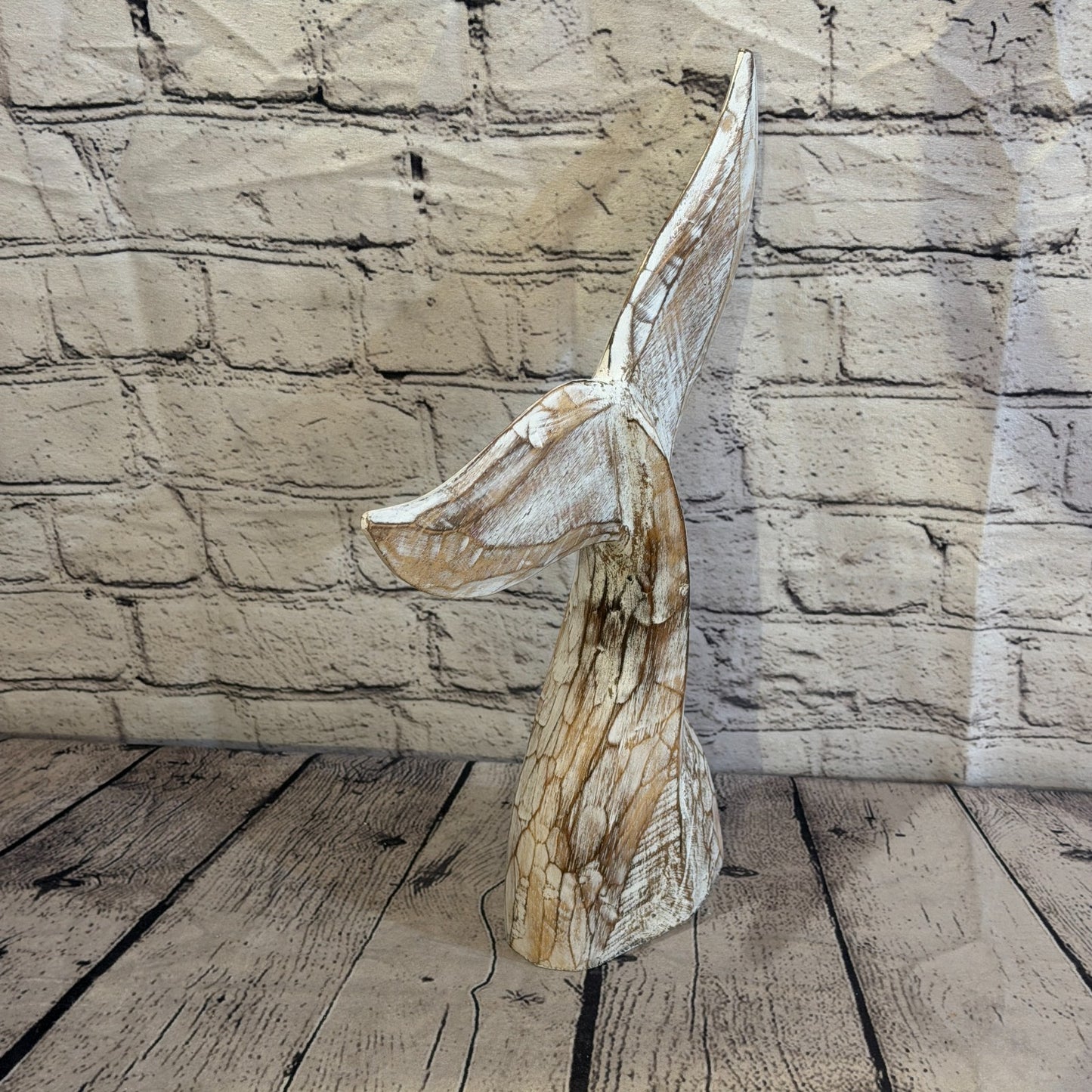 35cm x 35cm Whale Tail Brown Fish Wood Coastal Ocean Bathroom Decoration2