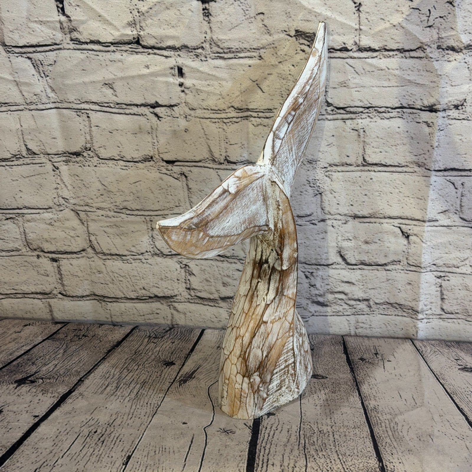 35cm x 35cm Whale Tail Brown Fish Wood Coastal Ocean Bathroom Decoration2