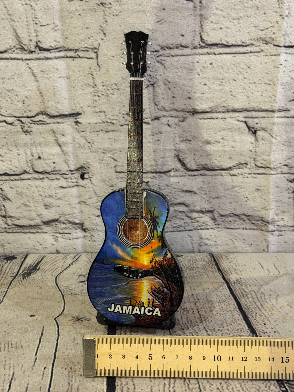 Miniature 25cm Guitar Jamaica Acoustic Guitar on Stand Band Gift Display6
