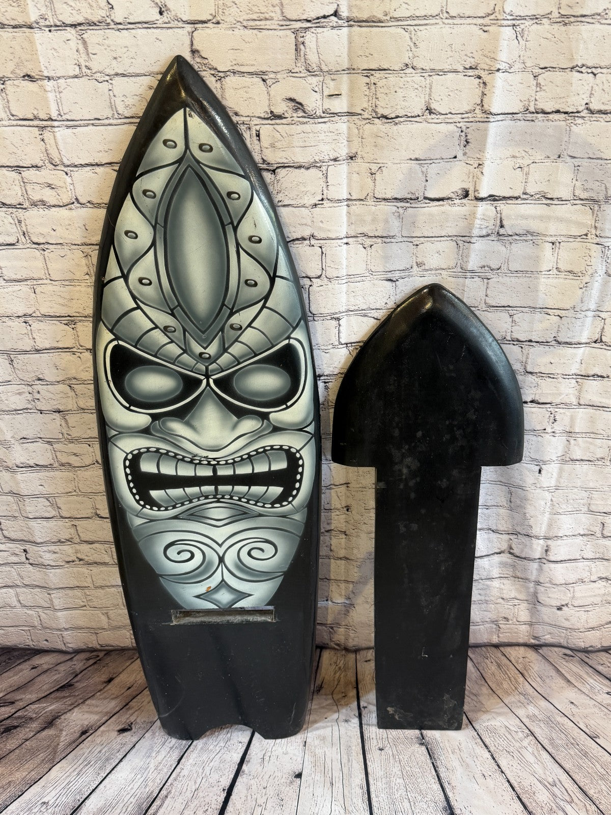 120cm Tiki Surf Board Shape African Birthing Chair Hand Carved Wooden Tribal6