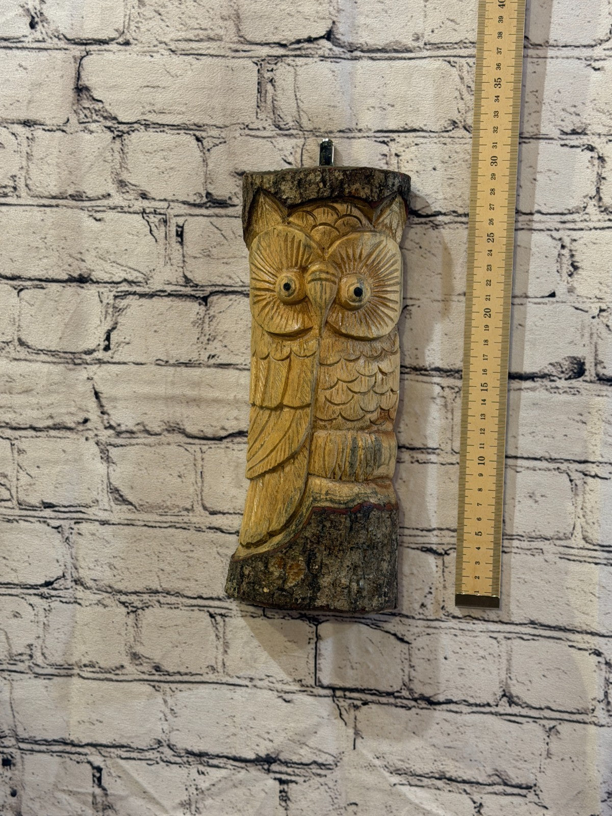 Owl Of The Woods 30cm Hand Carved Wizard Tree Trunk Wood Fairtrade4