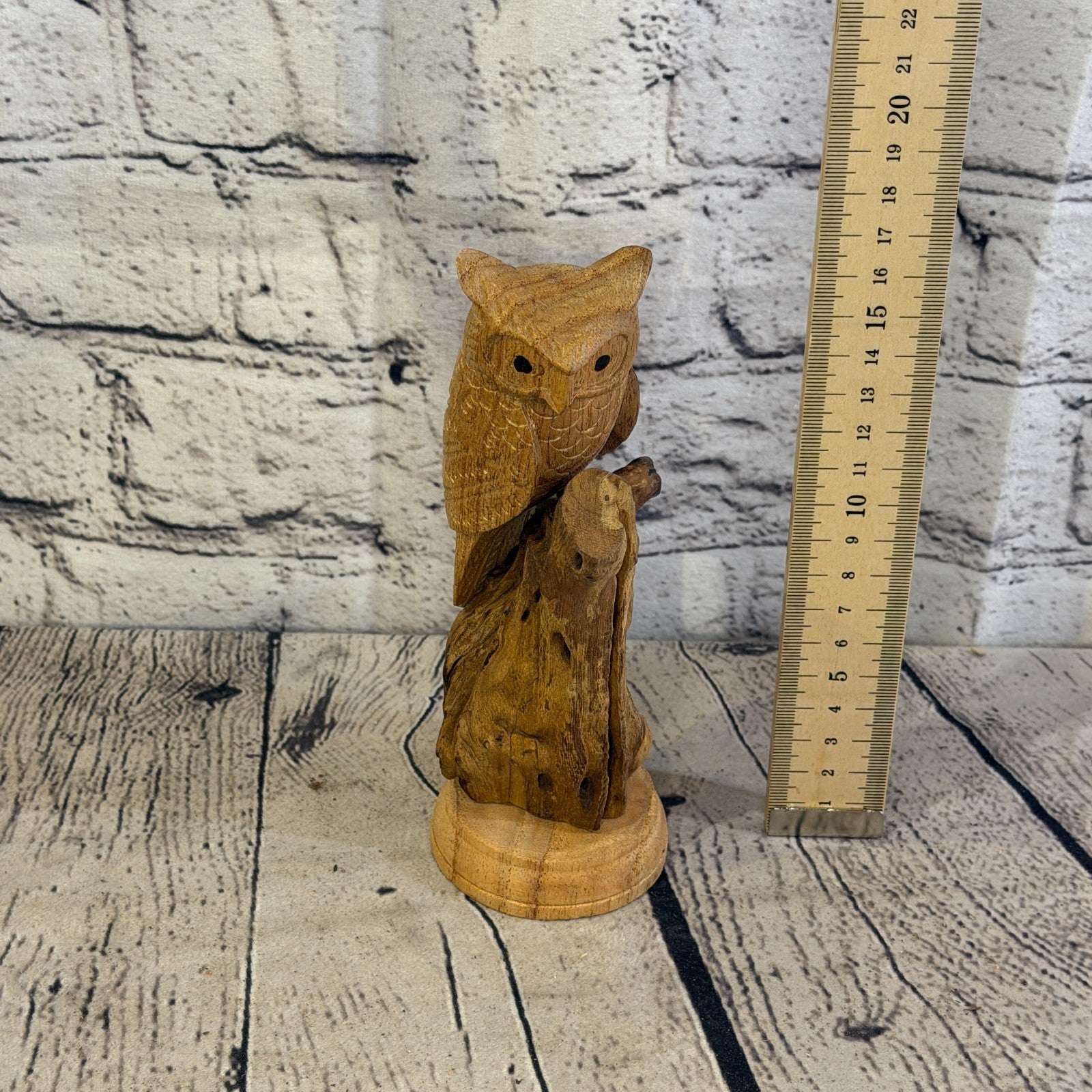 15cm Single Owl Mushroom Parasite Ornament Natural Carving Fair trade Wooden5