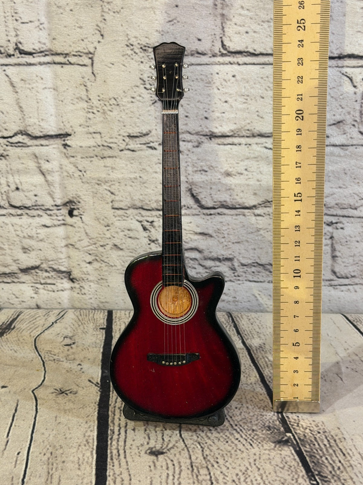 Miniature 25cm Guitar on Stand Band Gift Display Design 95