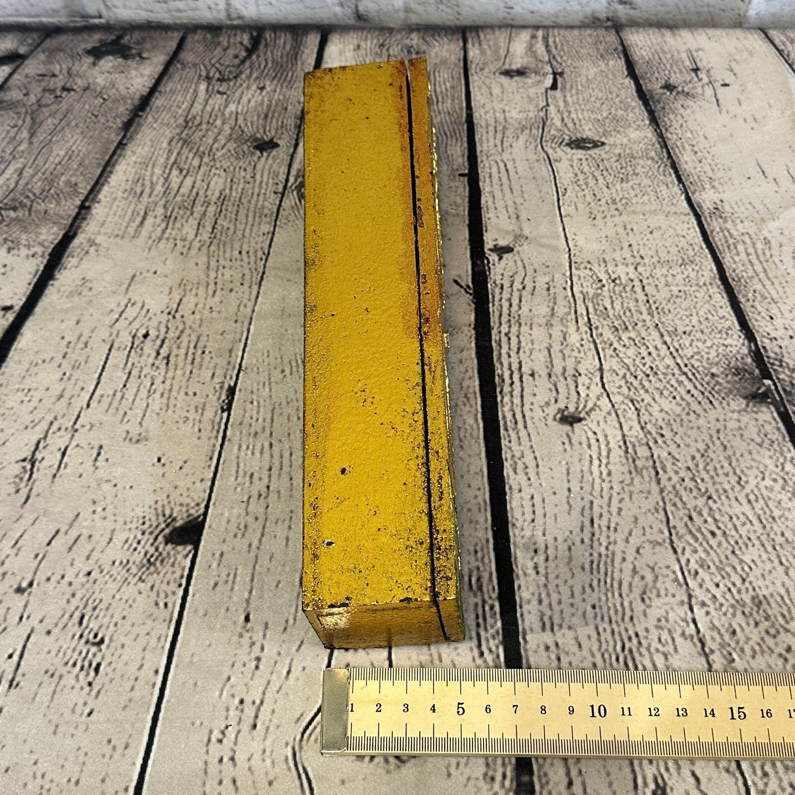 Bright Gold Thai Plain Buddha Eyes 25cm x 5cm x 5cm Wooden Box Trinket Handmade6