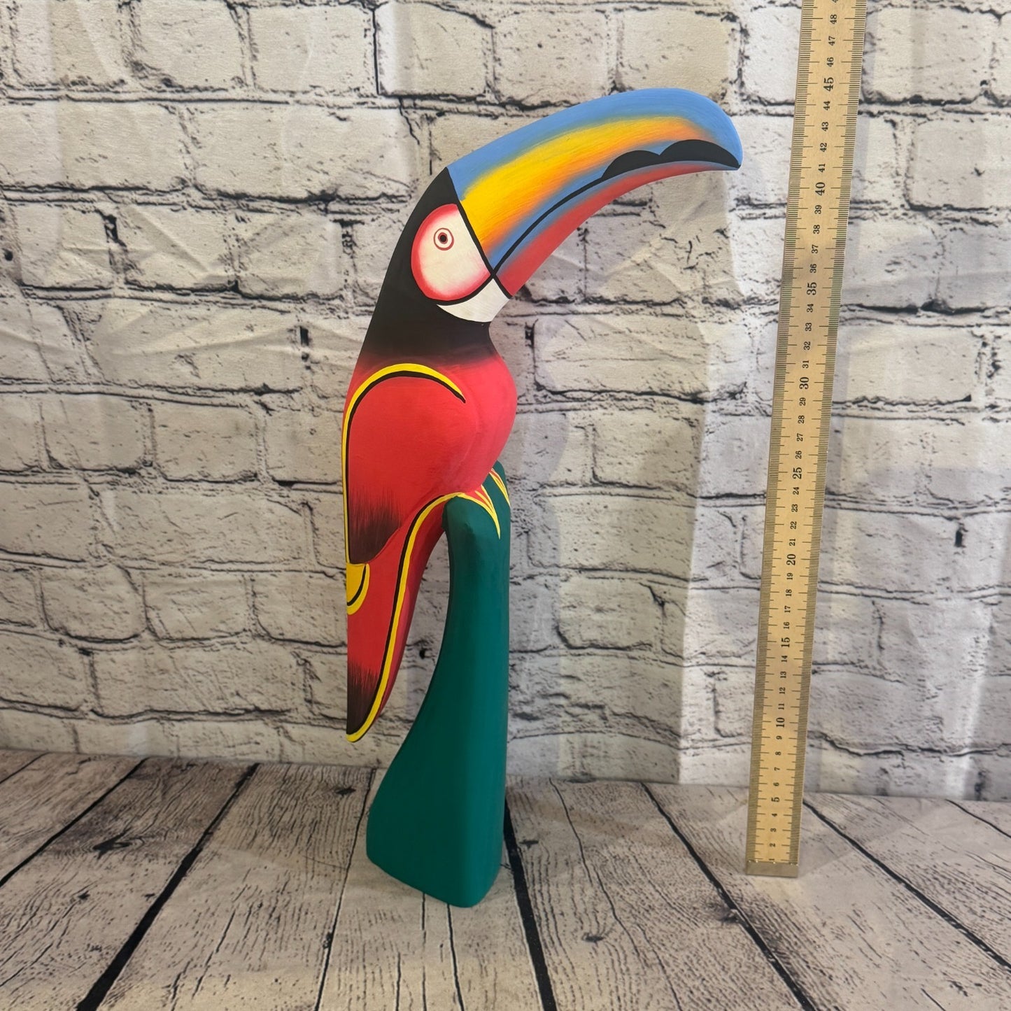 40cm Dark Red Toucan Bird Ornament Statue Fair Trade Hand Made Carved Wood5