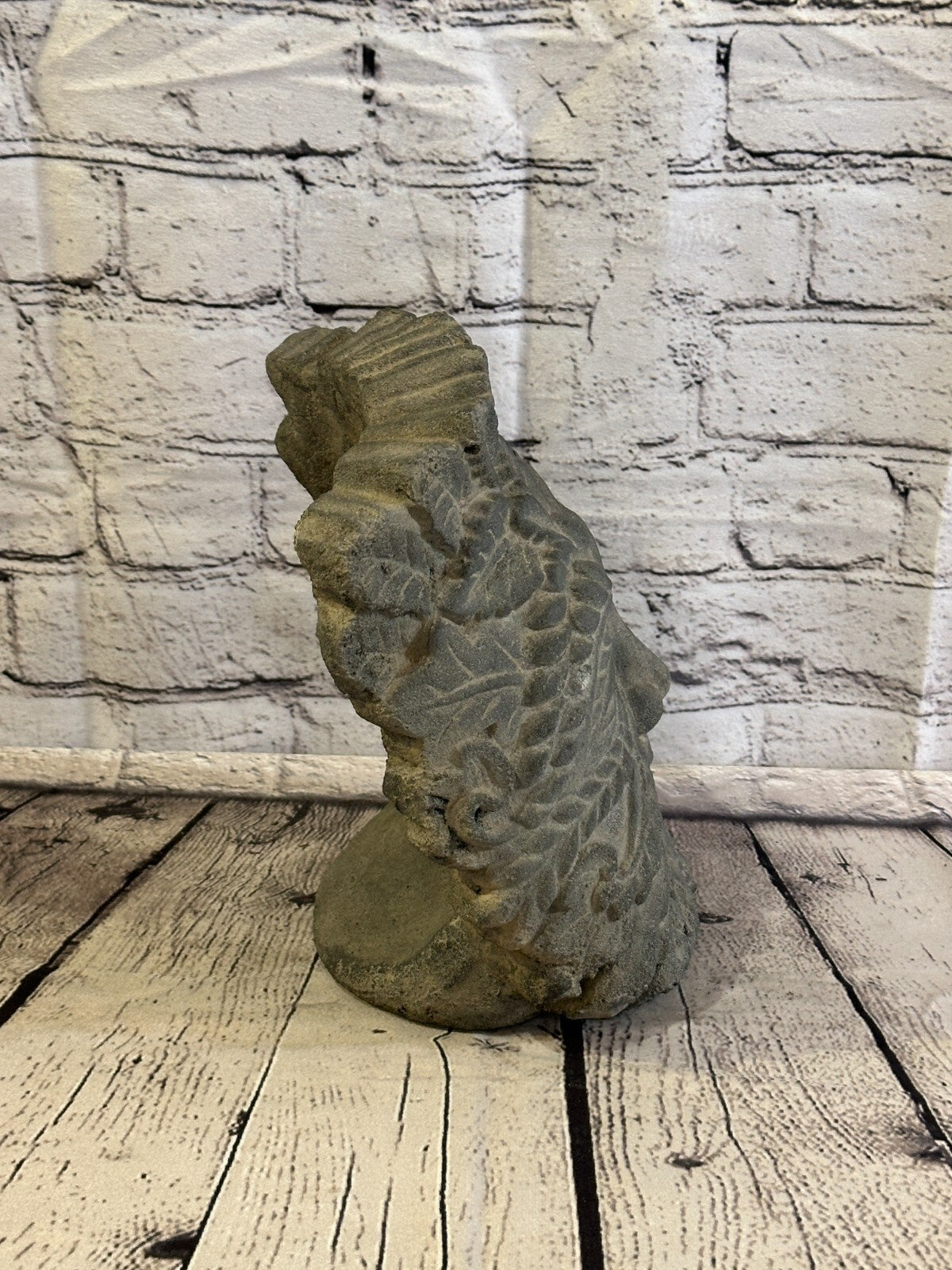 Green Man Pattern Stone Garden 20cm x 18cm Ornament Outdoor Indoor Statue Hindu5