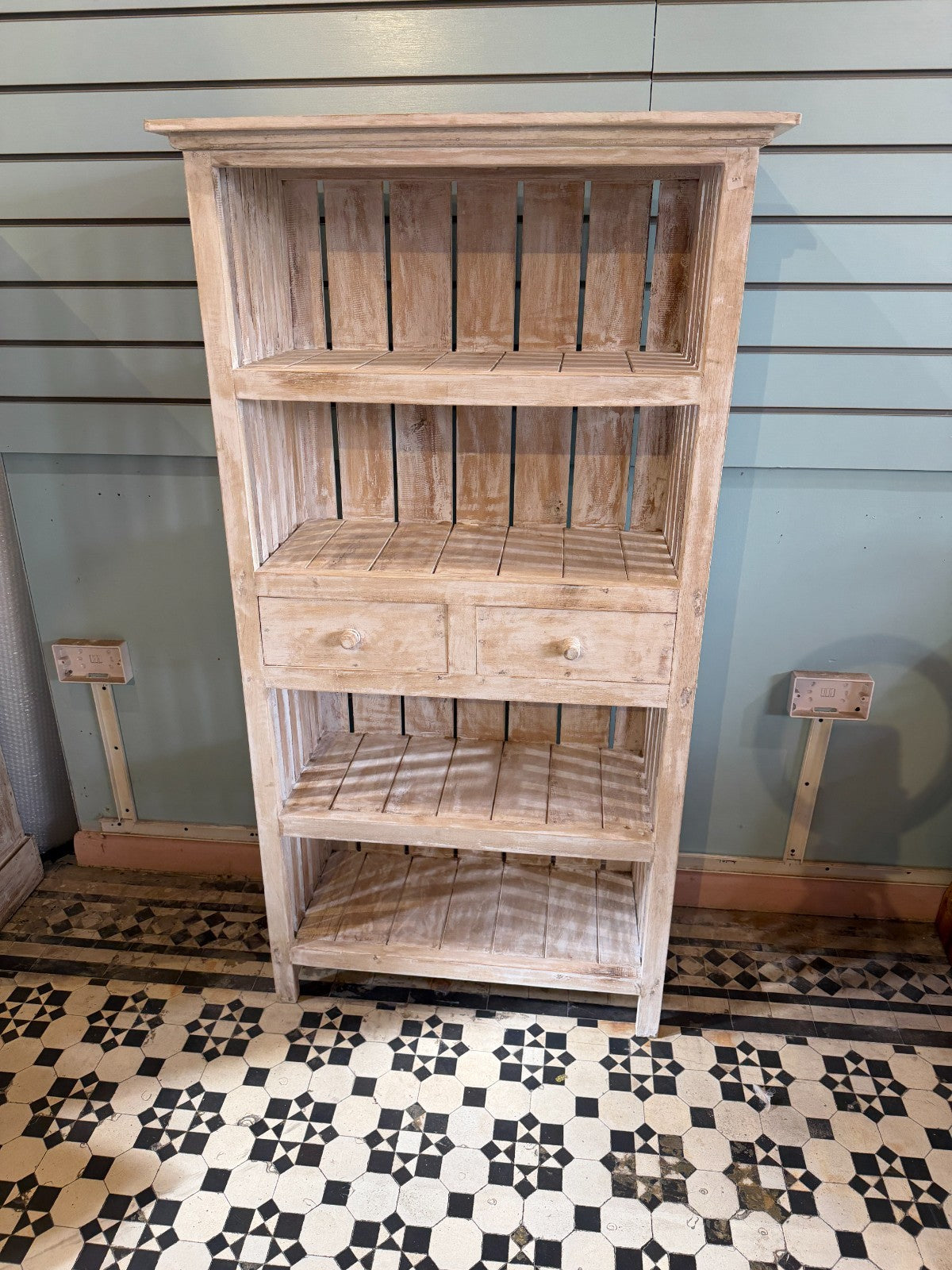 80cm x 150cm White 2 Draw Table Wooden Side Cabinet Living Storage Furniture1