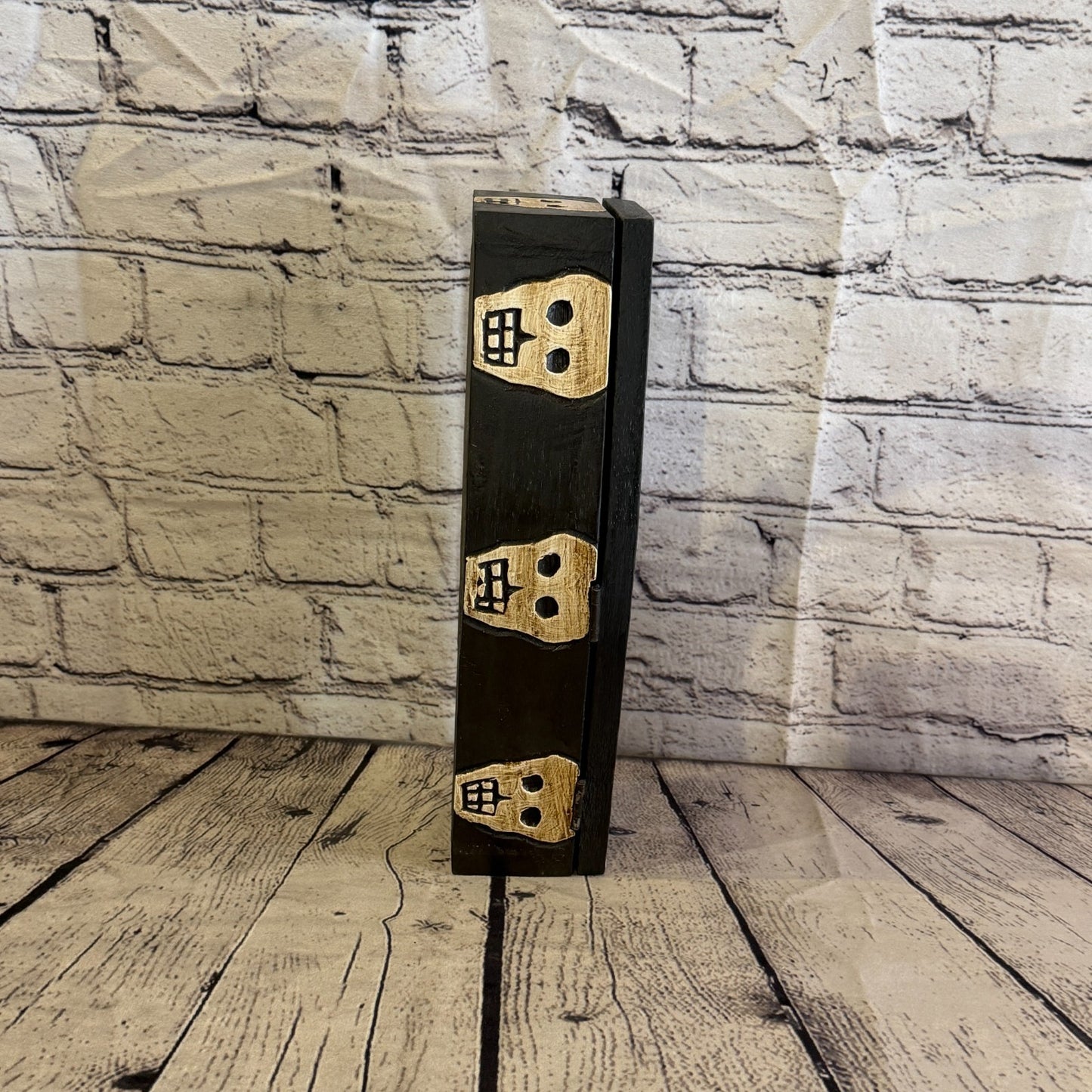 28cm x 8cm x 6cm Coffin Wooden Gothic Skeleton Skull Head Coffin Jewellery Box3