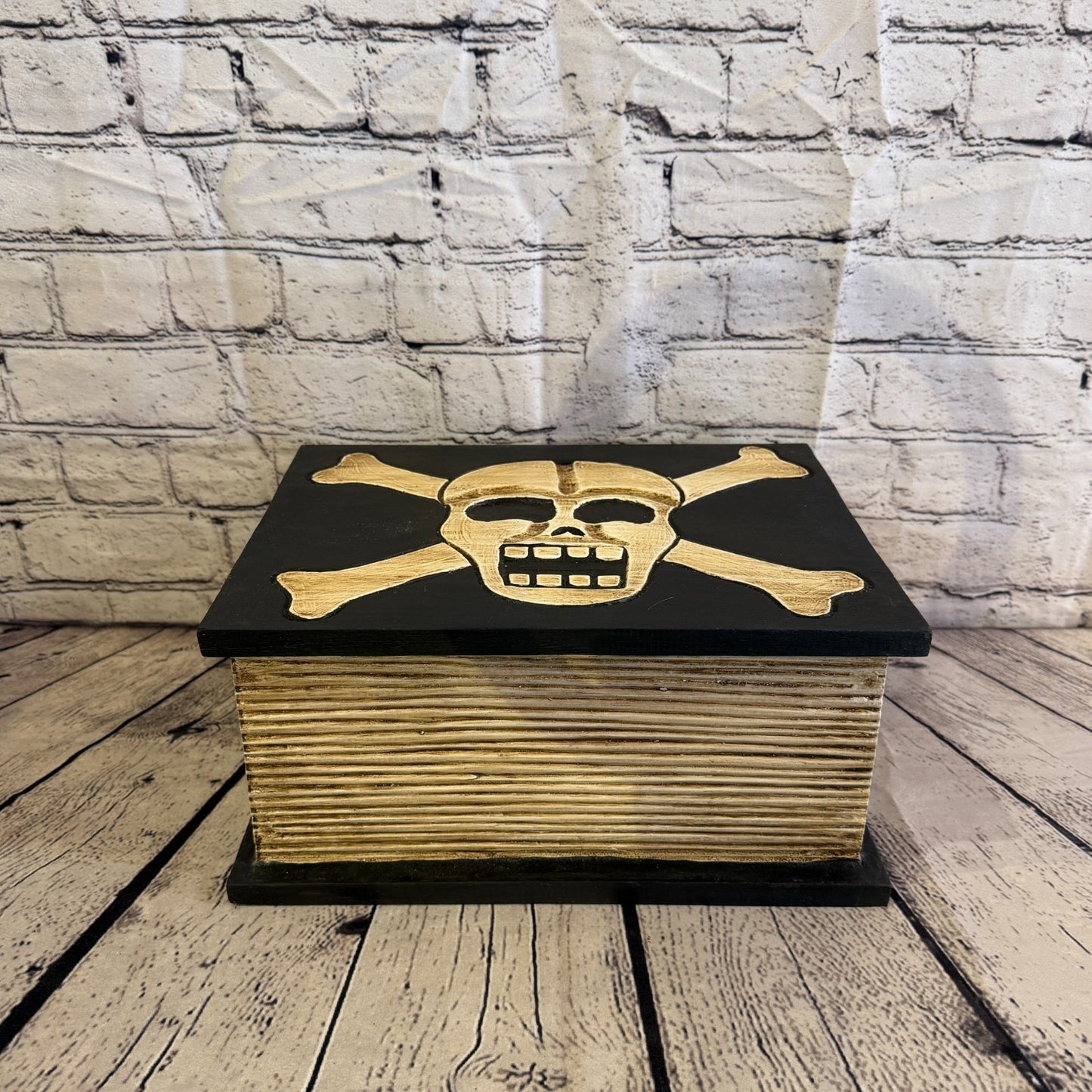 30cm x 24cm x 15cm Book Wood Gothic Skeleton Skull Coffin Jewellery Trinket Box5