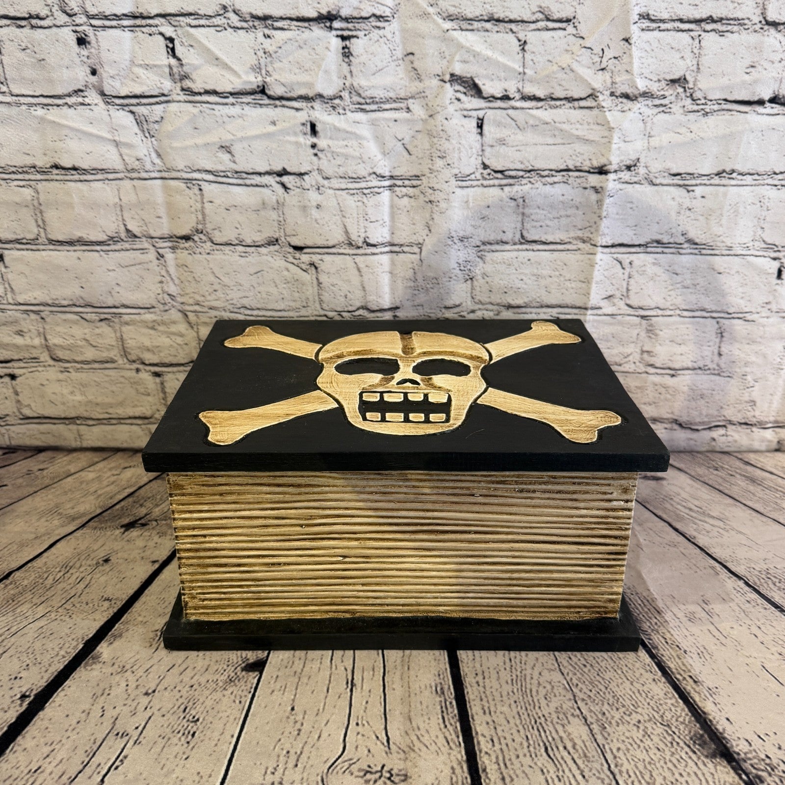 30cm x 24cm x 15cm Book Wood Gothic Skeleton Skull Coffin Jewellery Trinket Box5