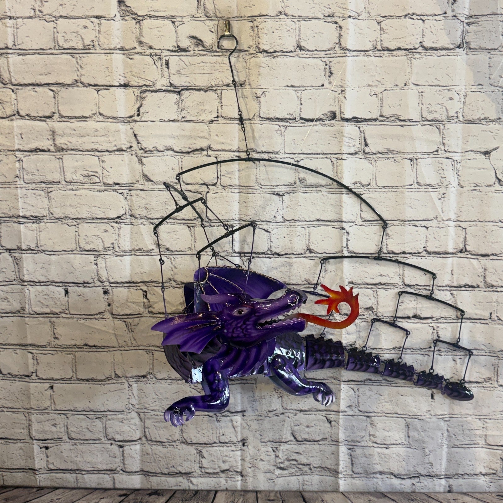 100cm x 50cm Purple Metal Dragon Wall Art Dragon Sculpture Metal Wall Hanging5
