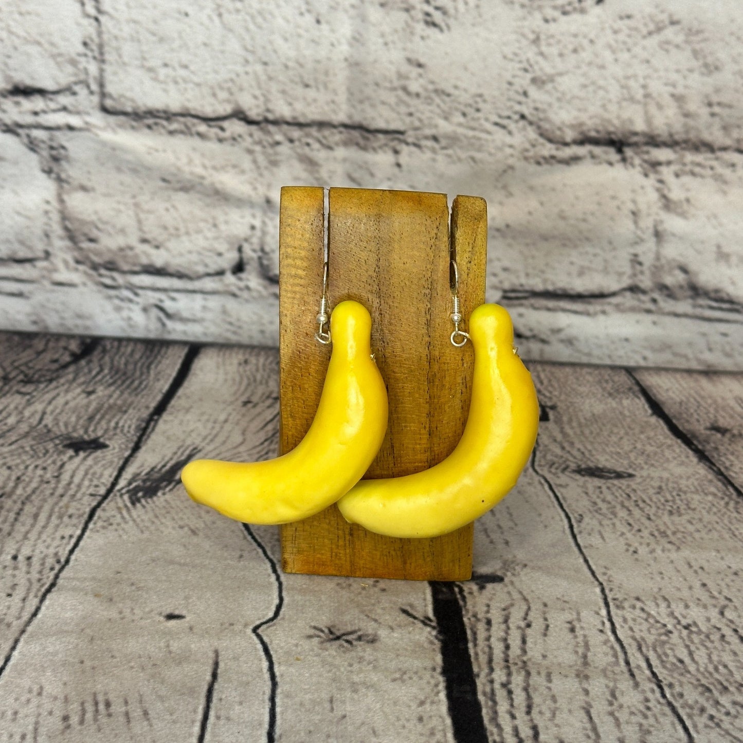 Banana Plastic Novelty Party Dangle Drop Earrings Handmade UK Jewellery0