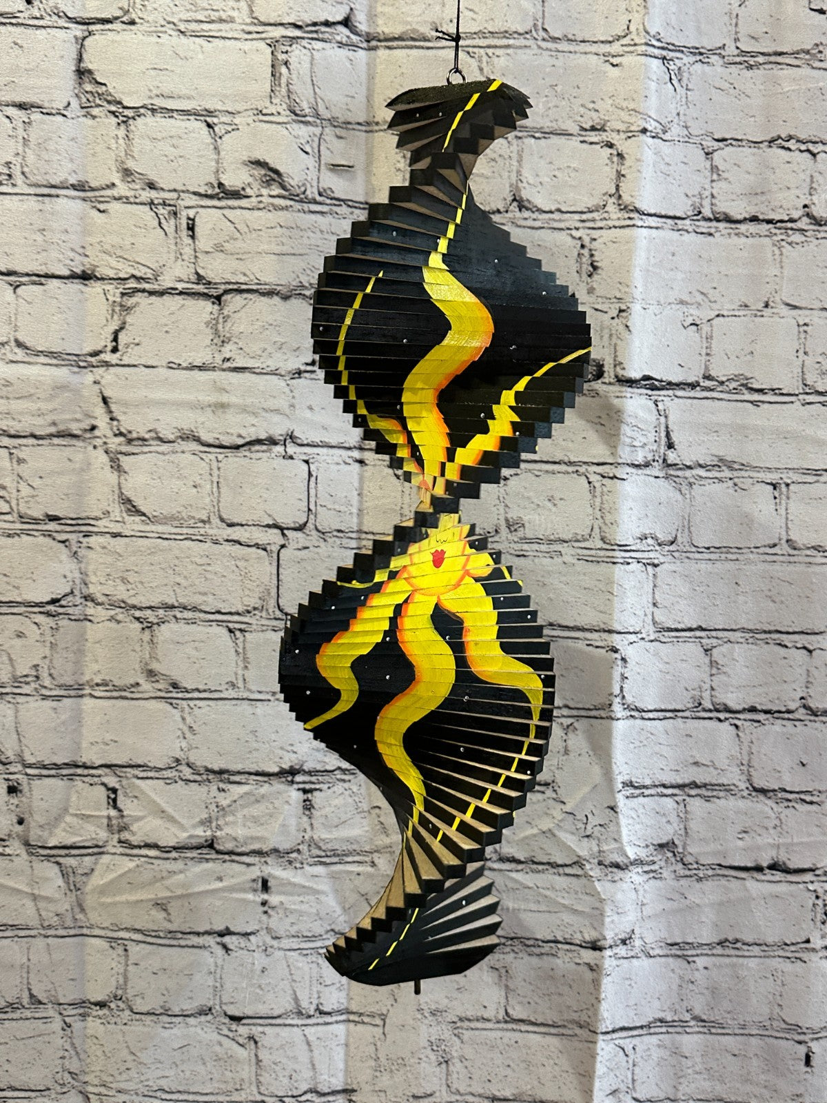 50cm Black Sun Flowers Wind Spinner Wooden Spiral Mobile Garden Ornament5