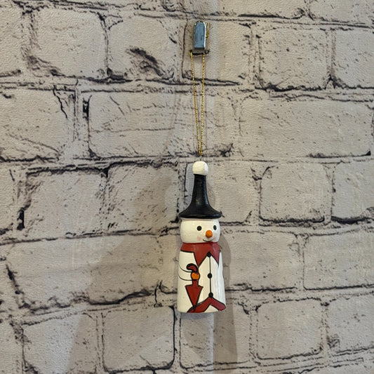 12cm Wall Hanging Snowman Christmas Figurine Folk Art Wood Handmade0