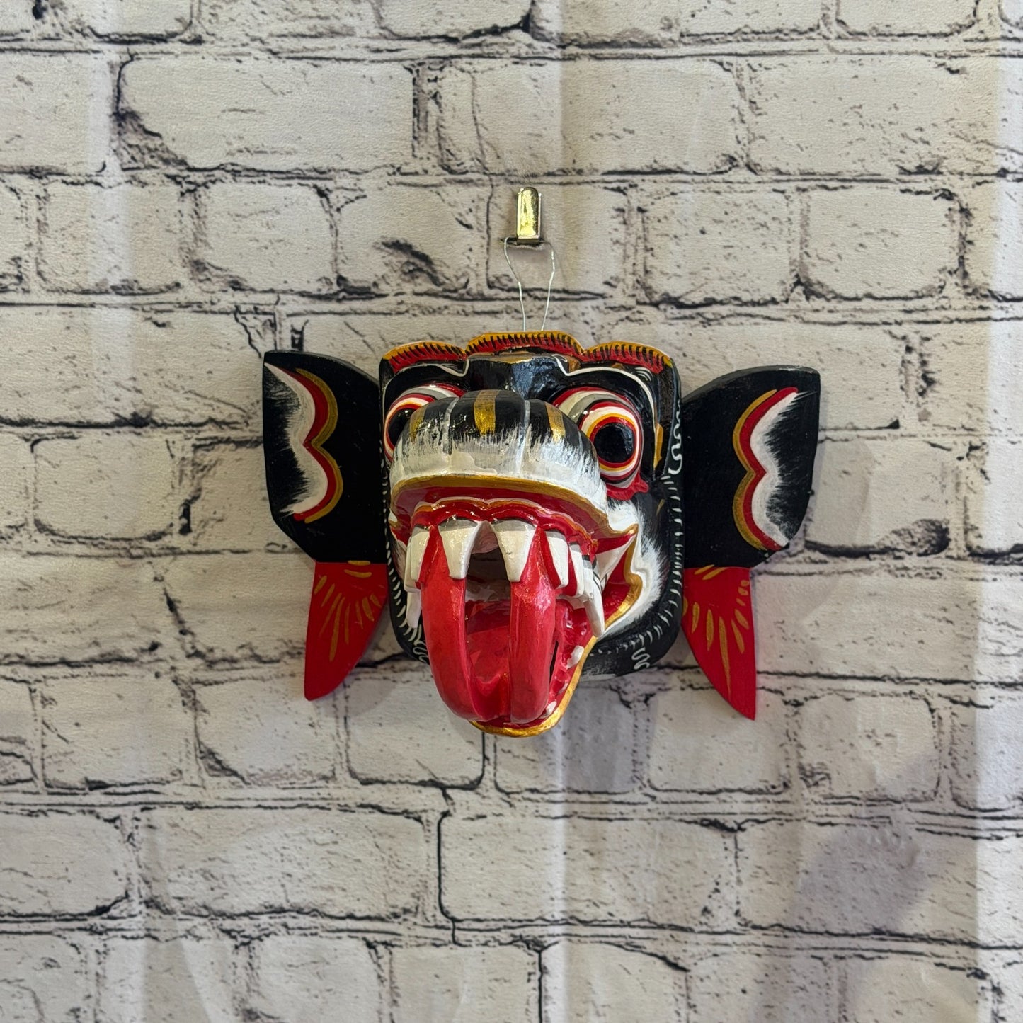 20cm Naga Basukih Black Dragon Hindu Deity Wooden Hand Carved Mask Painted7