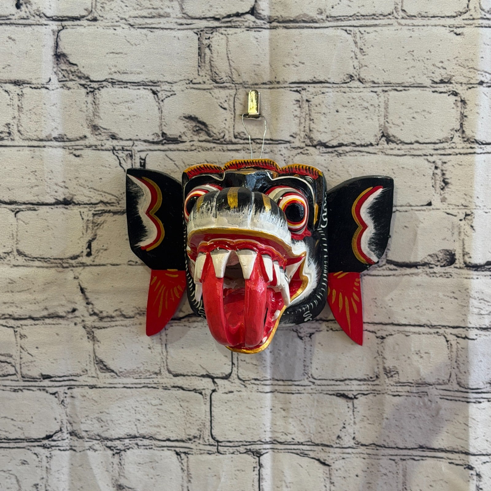 20cm Naga Basukih Black Dragon Hindu Deity Wooden Hand Carved Mask Painted7