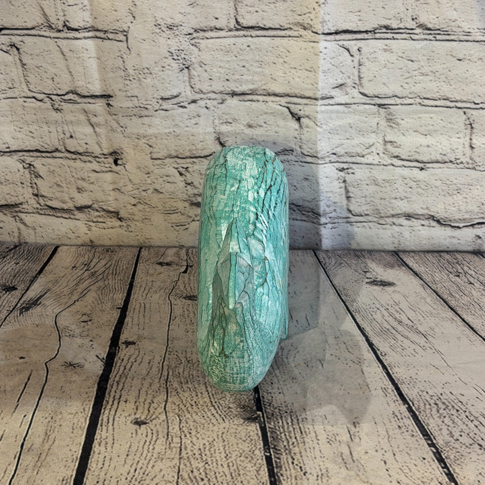 25cm x 12cm Whale Green Fish Wood Coastal Ocean Bathroom Decoration4