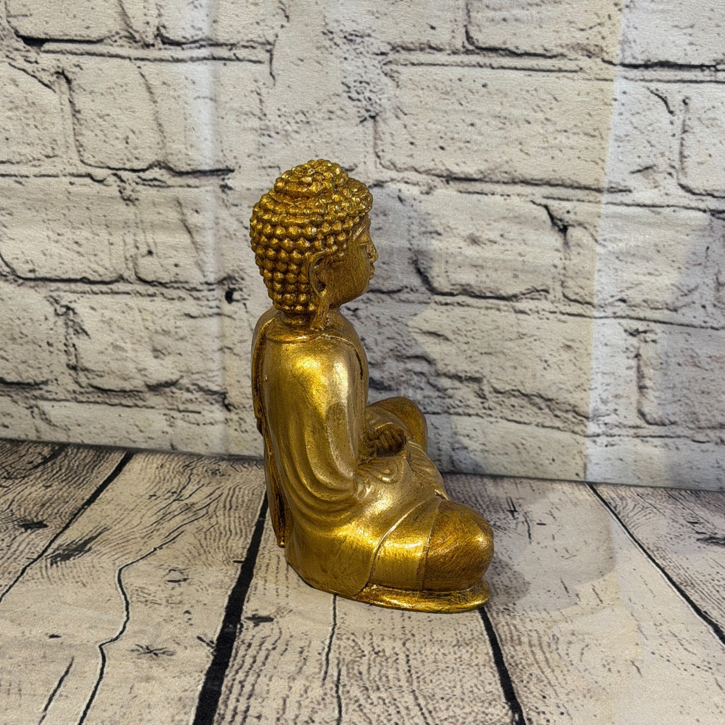 Bronze & Bronze 20cm x 15cm Large Thai Buddha Sitting Statue Resin Hindu3