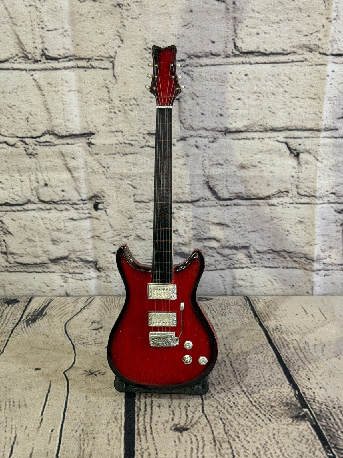 Miniature 25cm Guitar on Stand Band Gift Display Design 21