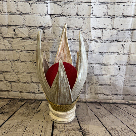 Red Light White Natural 40cm Tall Leaf Lamp Twist LED UK Mains Plug Design 110