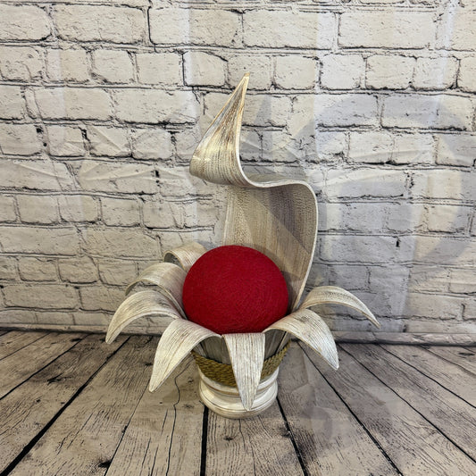 Red Light White Natural 50cm Tall Leaf Lamp Twist LED UK Mains Plug Design 70