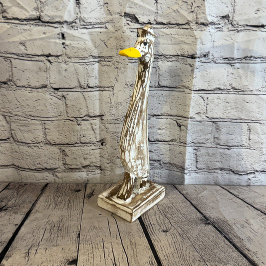 Looking Forward 35cm Tall Wooden Brown Duckling Baby Duck Shabby Wood Fairtrade0