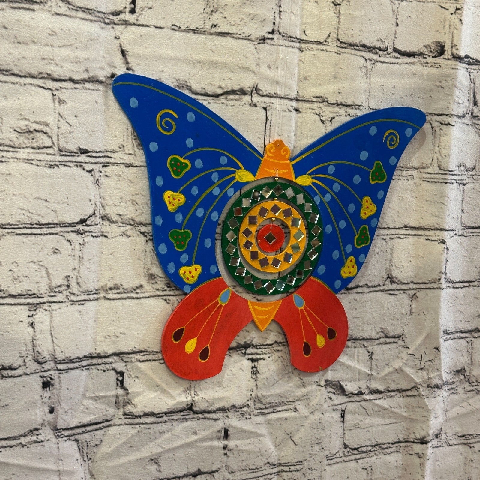 30cm Colourful Butterfly Hanging With Mirrors Window Suncatcher Indoor Mobile1