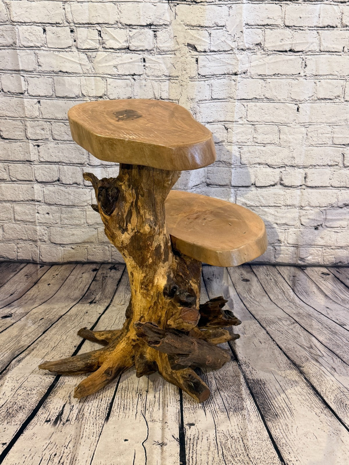 60cm x 40cm Double Wooden Coffee Root Sculpture Garden Teak Root Ornament Carved1